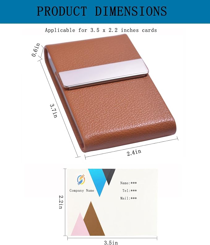 Business Card Holder with Ultra Slim Design, Business Card Case with Premium PU - Image 3