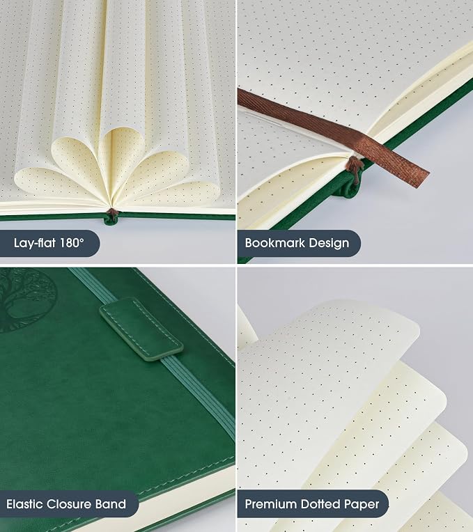 Biuwory Dotted Journal Notebook, 140 Dot Grid Pages, Medium 5.7"×8.3" | A5 - Image 4