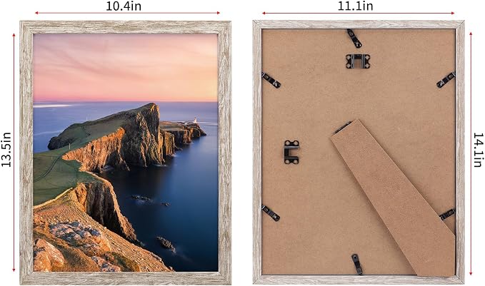 Giftgarden 11x14 Picture Frame Distressed Beige White Set of 12 - Image 2