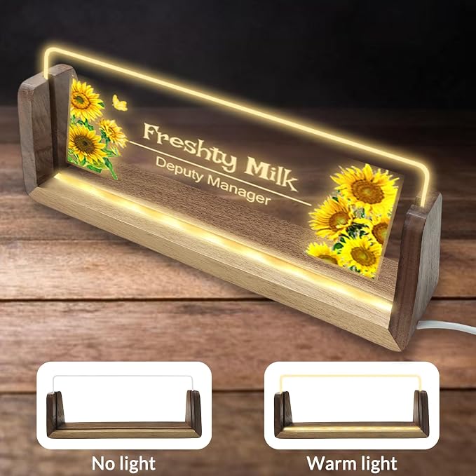 Personalized Light Up Acrylic Desk Name Plate Custom LED Name Plate - Image 5