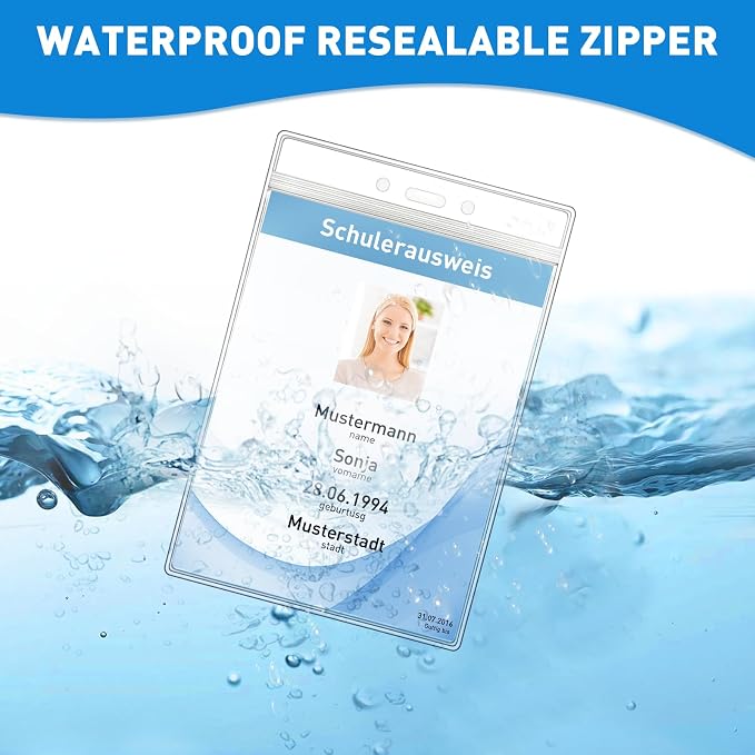 Vertical ID Badge Holders with Soft Edge, Waterproof ID Card Holder, Name Tag - Image 2