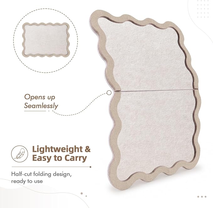 VABAMNA Scalloped Felt Bulletin Board 24"x18", Felt Cork Board Alternative - Image 4
