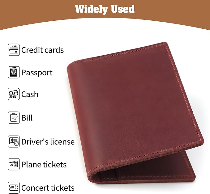 Jack&Chris Leather Passport Holder, Handmade Passport cover, Travel Wallet - Image 5