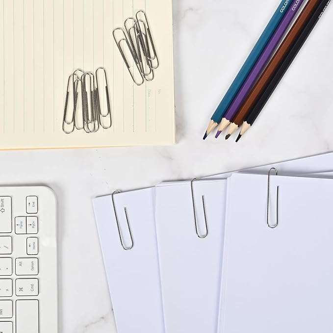 Large Paper Clips Non-Skid, 2 Inch Jumbo PaperClips, 300 Pcs Metal Paper Clips Large,Paperclips Non-Skid Clips for Office&School Supplies.-DeskLoop Office