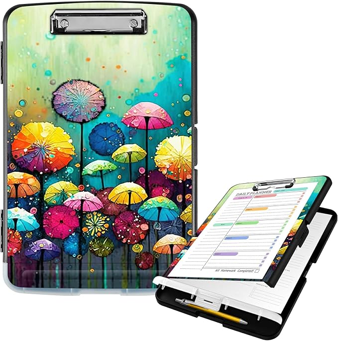 Clipboard with Storage High Capacity Plastic Nursing Clipboards with Pen Holder by Unknown