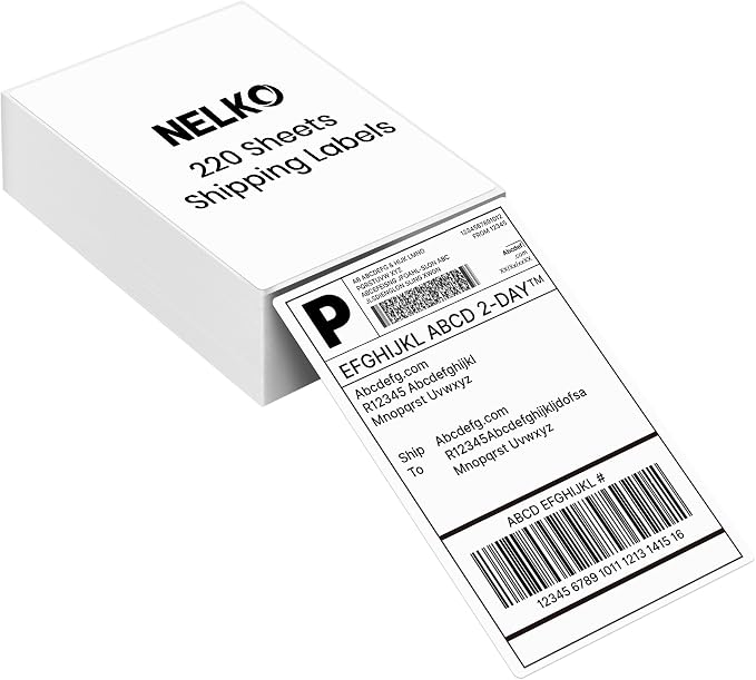 Nelko Genuine 4x6 Direct Thermal Shipping Label 220 Labels/1 Stacks, 4x6 by NELKO