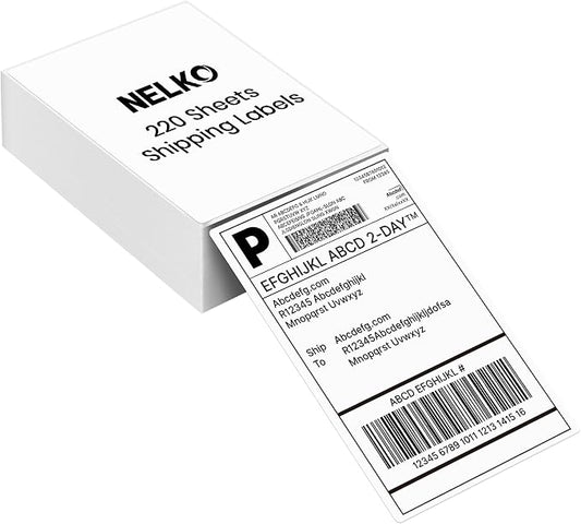 Nelko Genuine 4x6 Direct Thermal Shipping Label 220 Labels/1 Stacks, 4x6 by NELKO