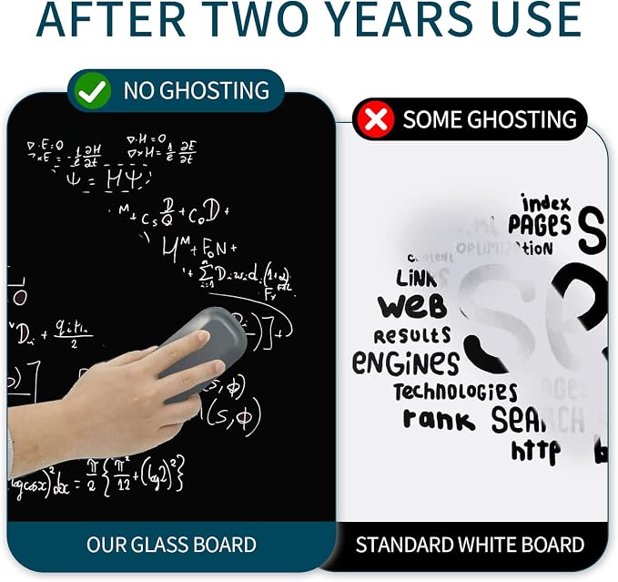 Magnetic Glass Whiteboard, Large White Board Frameless - Image 5