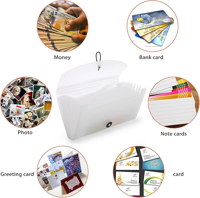 BTSKY Expanding File Folder New 13 Pockets Small Accordion File Expandable Card - Image 6