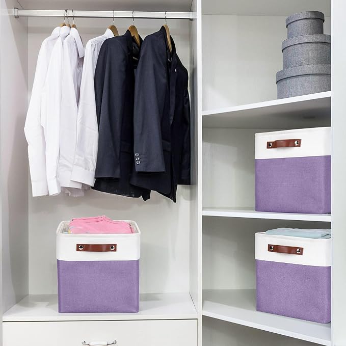 Bagnizer Collapsible Fabric Storage Cubes 11x11 Cube Storage Bins, 4 Pack - Image 3