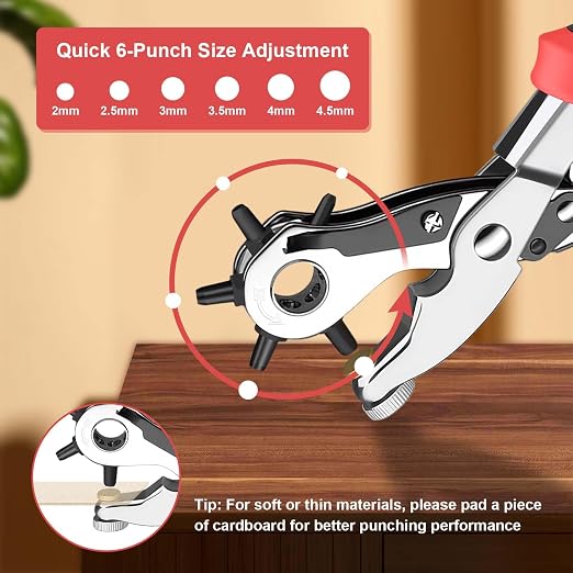 Revolving Punch Plier Kit, Diyife Leather Hole Punch Set - Image 2