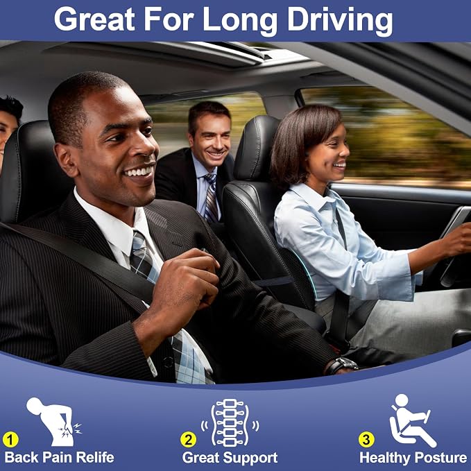 BYMECOST Lumbar Support Pillow for Car, Memory Foam Car Seat Back Support - Image 3