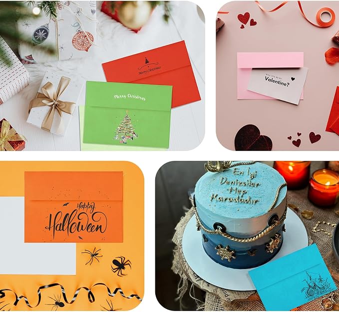 Colored Envelopes Self Seal A7 50 Pack, 10 Colors, Goefun 5.25 x 7.25 Printable - Image 7