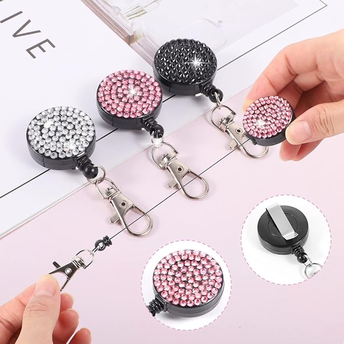 9 in 3 Sets 3 Color Upgraded Rhinestone Lanyard - Image 3