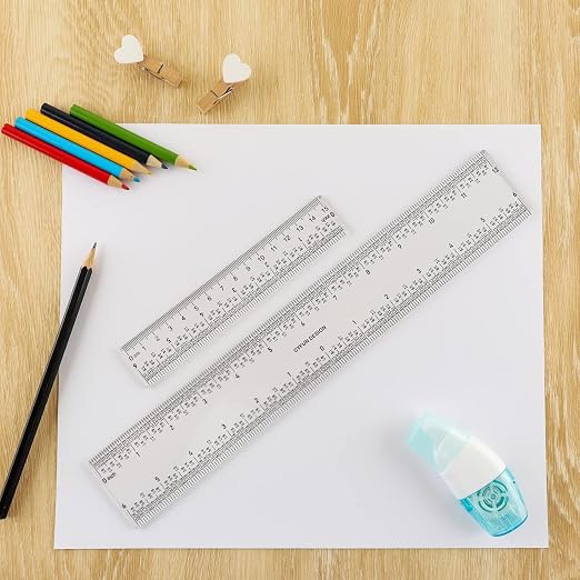 5 PCS 12" Clear Acrylic Ruler Zero-Centering Ruler - Image 5
