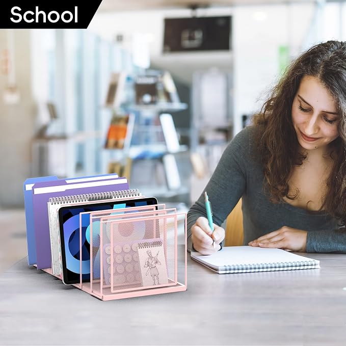 File Organizer for Desk, 7-Section Vertical File Sorter, Paper Holder Organizer - Image 9