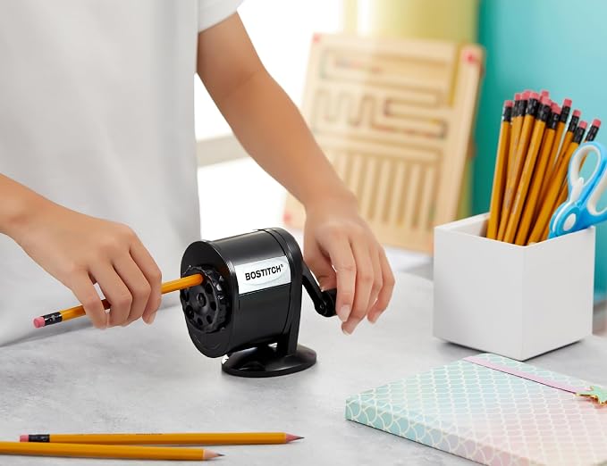 Bostitch Office Wall Mount Manual Pencil Sharpener, 8 Hole Dial, 6X Longer - Image 6