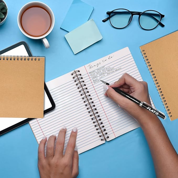 12 Pack Lined Journal Spiral Notebook College Ruled, 5.8 x 8.3, 120 Pages (60 Sheets), 100 GSM Thick Paper Notebooks, Daily Writing Journals for Men and Women, Work, Office & School Supplies-DeskLoop Office