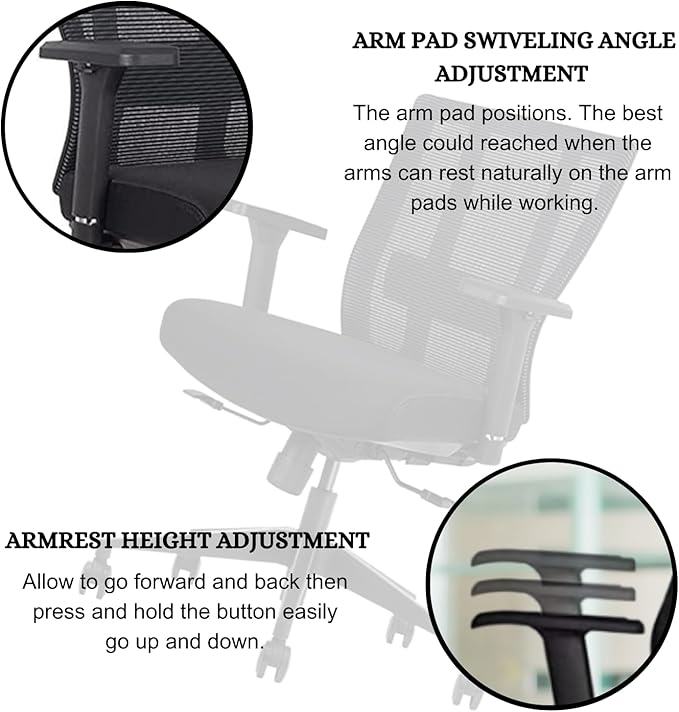 Bitchair Ergonomic Mesh Conference Room Chair - Adj Lumbar Support Computer Desk Chair with Height Adjustable Arms - Seat Depth Adjustable Home Office Chair - (Black) (Pack of 1)-DeskLoop Office