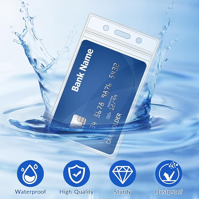 100 PCS Plastic Badge Holder, Vertical Name ID Card Badge Holders | Extra Thick - Image 3