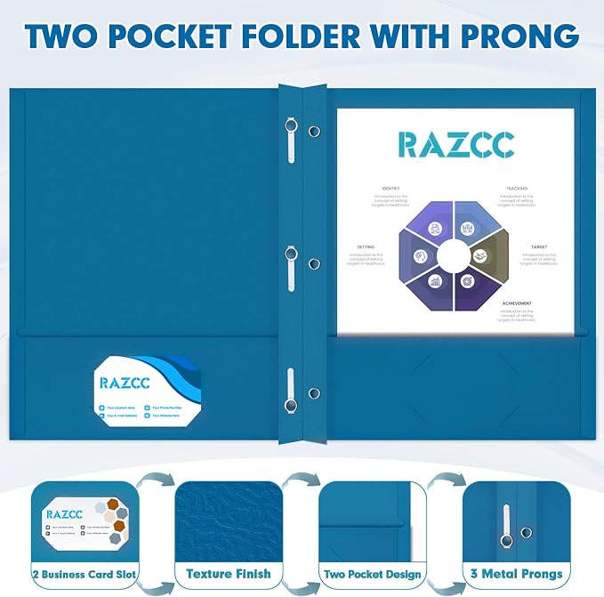 Two Pocket Folders, RAZCC 50 Pack Two Pocket Folders - Image 3