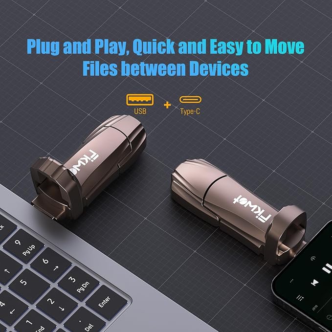 External SSD USB Flash Drive 512GB, Up to 2050MB/s 2-in-1 Type C+ USB A USB3.2 Gen2 Solid State Thumb Drive SSD Stick for iPhone 15/16/Android/Windows/Mac/PC/Laptops-DeskLoop Office