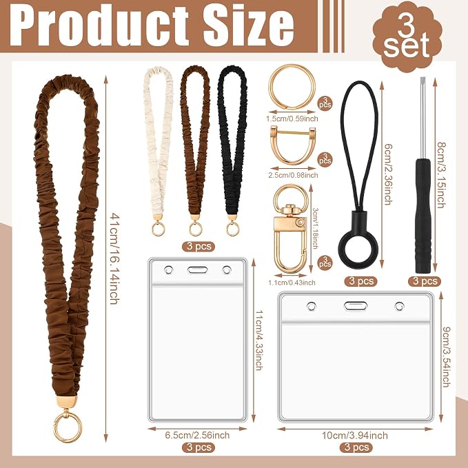 Scrunchie Lanyards for ID Badges, Stretchy Lanyard for Women - Image 2