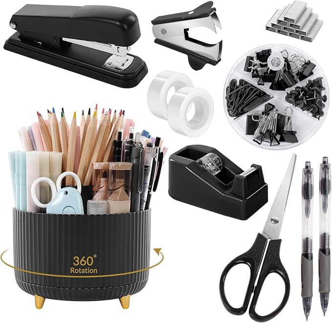 SKYDUE Black Office Supplies, Pencil Holder by SKYDUE