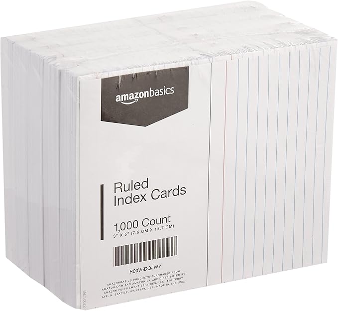 Amazon Basics Ruled Lined Index Cards by AmazonBasics
