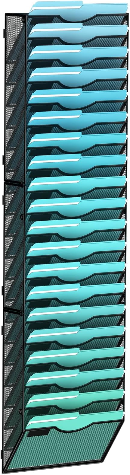 Gawerk 20-Tier Wall File Organizer Hanging Wall File Holder Wall Mount Paper by Gawerk