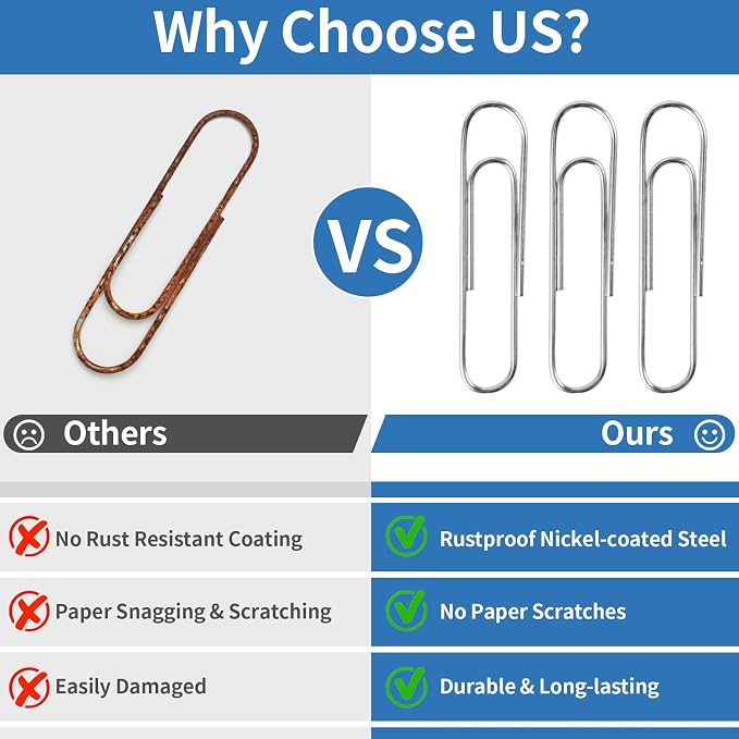 800 Pcs Jumbo Paper Clips, Large Smooth Paperclips - Image 4