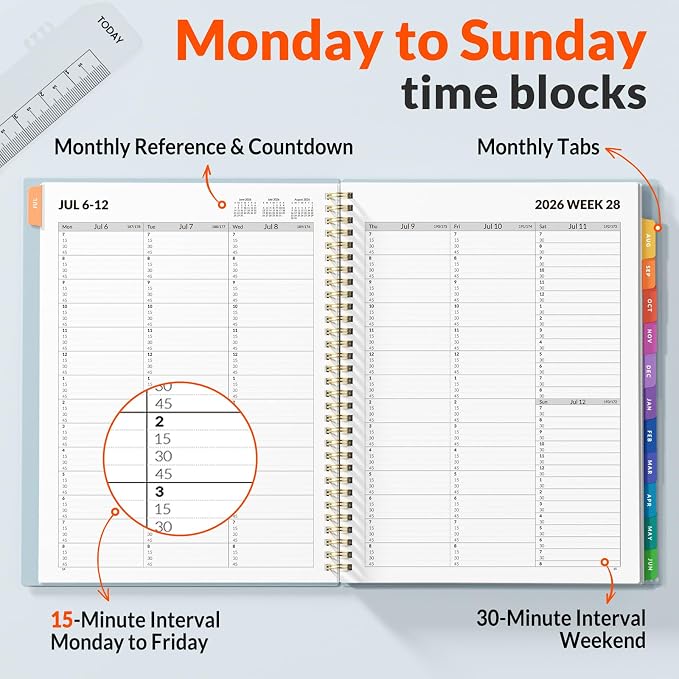 SUNEE 2026-2027 Appointment Book, Quarter-Hourly, Weekly & Monthly - Image 2