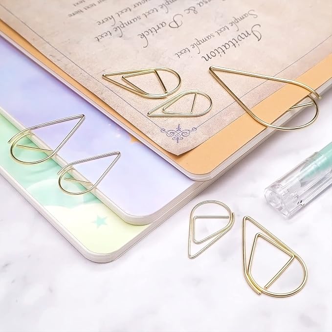 DEEDYGO 250 PCS Gold Paper Clips, Teardrop Paperclips, 1 Inch | Cute, Stainless - Image 6
