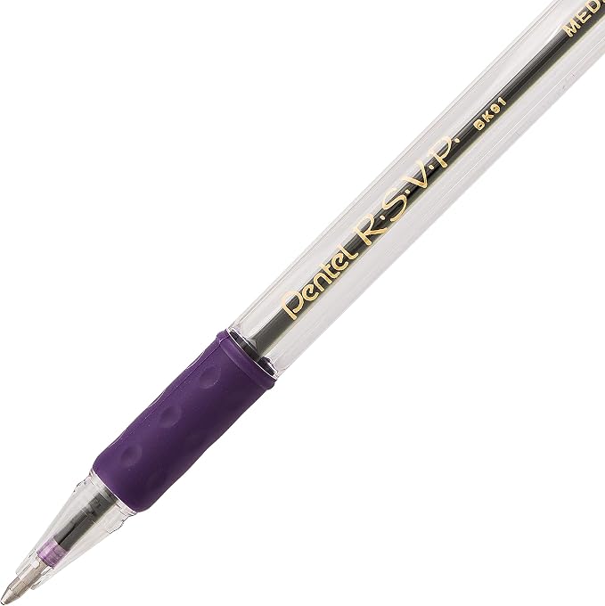 Pentel RSVP Ballpoint Pen, Medium Line, Violet Ink - Image 5