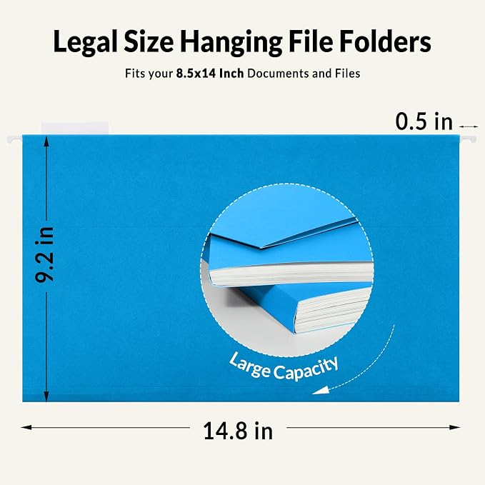 SUNEE Hanging File Folders Legal Size, Stay Organized - Image 2