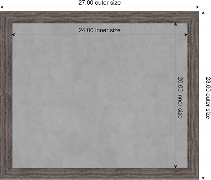 Amanti Art Grey Framed Magnetic Board 23x27 Medium Vision Board - Image 4