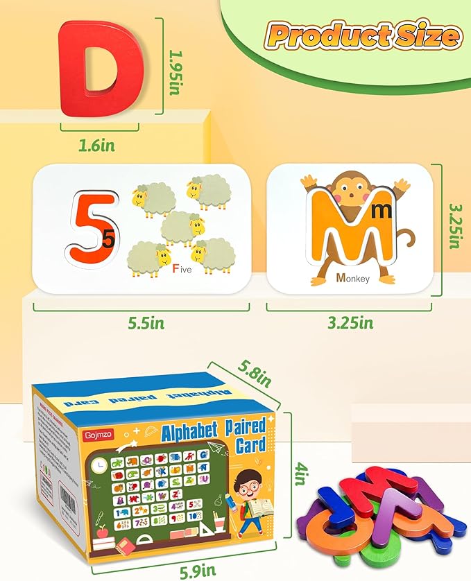 Gojmzo Alphabet Flash Cards, ABC Learning Toys - Image 6