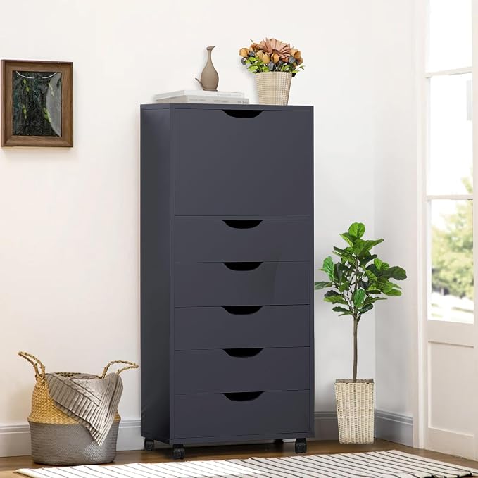 Naomi Home Carly 6-Drawer Craft & Office Storage Cabinet, – Mobile Filing Unit by NaomiHome