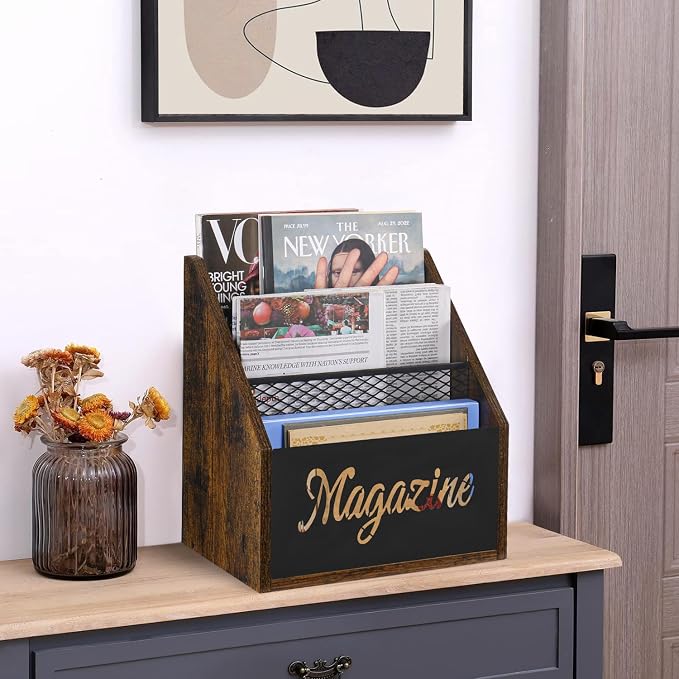 YINMIT Magazine Holder, Stepped 3 Tier Magazine Rack Floor | Magazine Storage - Image 5
