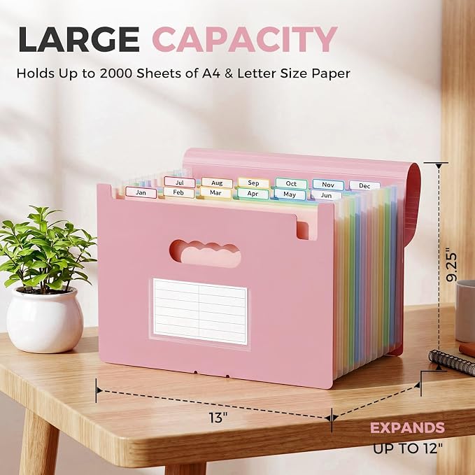 SKYDUE 13-Pocket Expanding File Folder, Accordion Document Organizer - Image 4