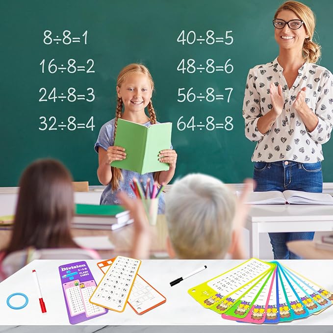1-12 Division Flash Cards, Large Math Table Flashcards, Including 15 Cards - Image 2