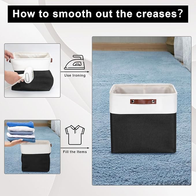 Bagnizer 13x13 Cube Storage Bins, Collapsible Fabric Storage Box, 4 Pack Closet - Image 6