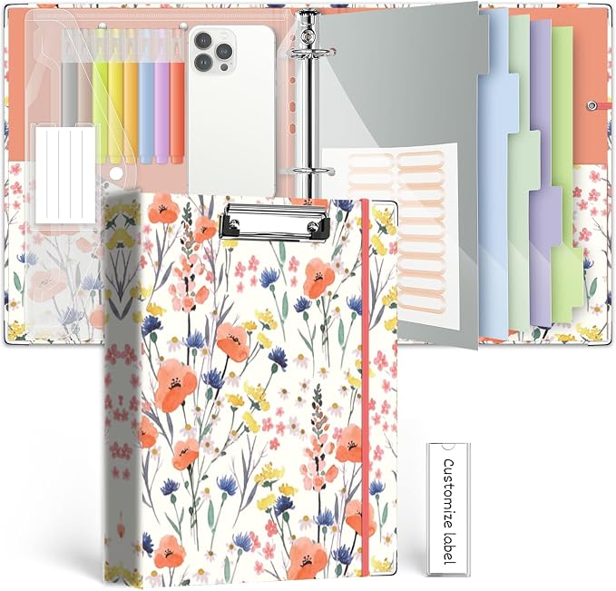 3 Ring 1 Inch Binder Organizer, KLLVE Three Ring Binders by KLLVE
