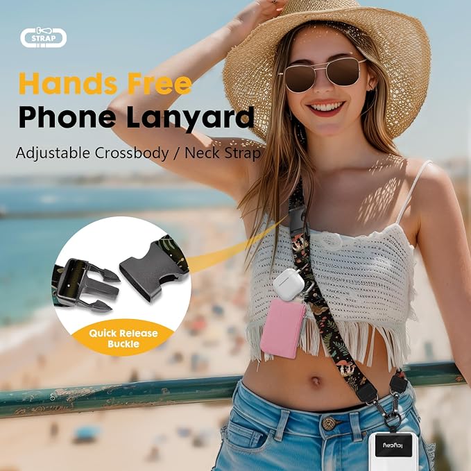 Icycay Phone Lanyard Crossbody, Butterfly Cell Phone Strap - Image 2