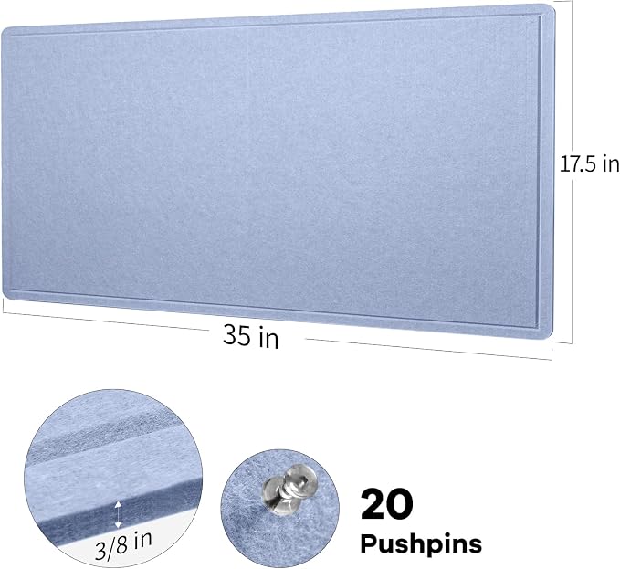 Lightomorrow Bulletin Board, 35 x 17 1/2 inches Felt Board - Image 2