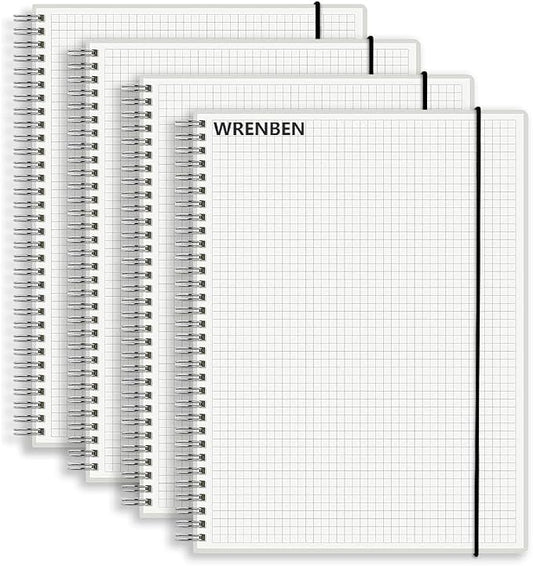 WRENBEN 120gsm Graph Paper Composition Notebook A5 Spiral Notebook 160 Pages by WRENBENNOTEBOOK