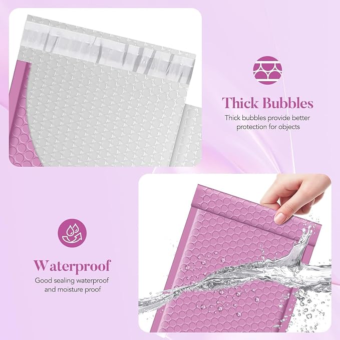 Fuxury Bubble Mailers 6x10" Padded Envelopes 100 Pack Usable Size 6x9" Self - Image 3