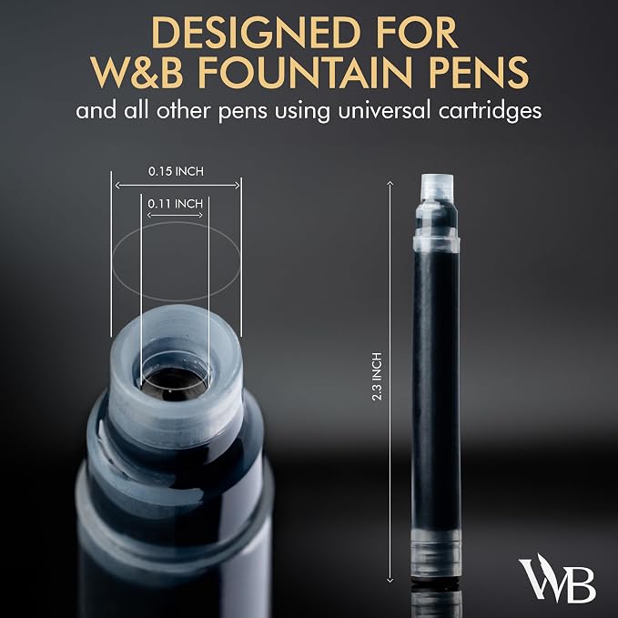 Wordsworth & Black Fountain Pen Ink Cartridge Refills, 30 Pack, International - Image 3