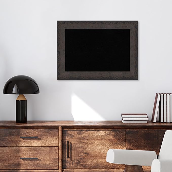 Amanti Art Black Cork Board for Wall, 21x29 Vision Board with Black Wood Frame, Medium Corkboard Office Decor for Home Organization, Modern Corkboard Pinboard to Display Items for Home Organization-DeskLoop Office