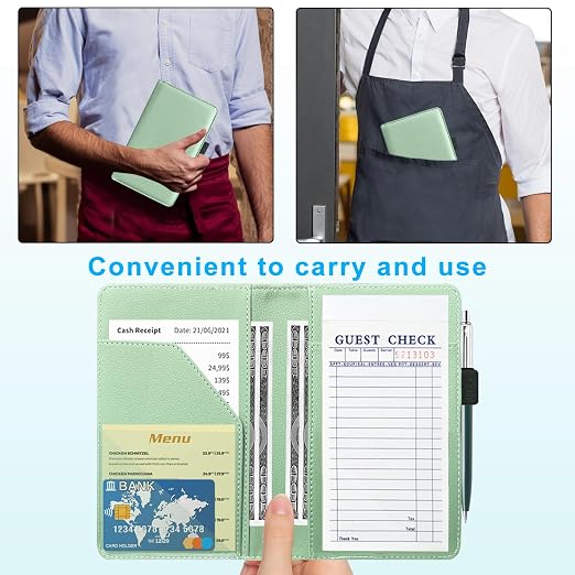 ACdream Server Books for Waitress, Guest Book Note Pad, Cute Pocket Leather - Image 4